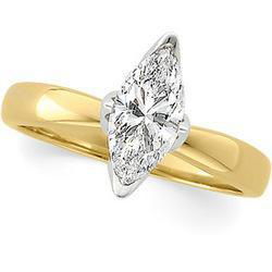 14K White Gold Marquise Tulipset Solitaire Ringwhite 