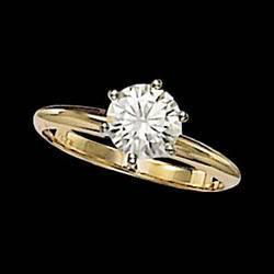 14K Yellow Gold Moissanite Solitaire Ringyellow 