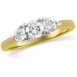 14K Yellow Gold Three 3 Stone Diamond Anniversary Ring (1.00 ctw, SI-I1, GHI)yellow 
