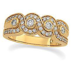 14K Yellow Gold Diamond Anniversary Band Ringdiamond 