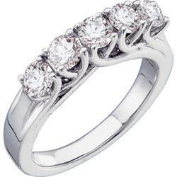 14K Yellow Gold Diamond 5 Stone Bridal Anniversary Band Ringyellow 