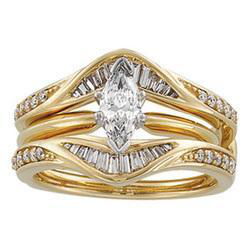 14K White Gold Diamond Bridal Ring Guardwhite 