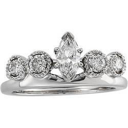 14K White Gold Diamond Bridal Enhancer Ringwhite 