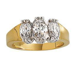 14K Two Tone Gold Oval Diamond Semi Mount Engagement Ringtwo 