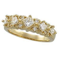 14K Yellow Gold Diamond Bridal Anniversary Band Ringyellow 