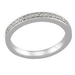 14K White Gold Diamond Bridal Engagement Band Ringwhite 