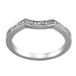 14K White Gold Diamond Bridal Engagement Band Ringwhite 