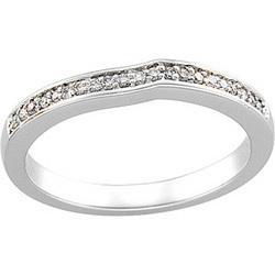 14K White Gold Diamond Bridal Engagement Band Ringwhite 