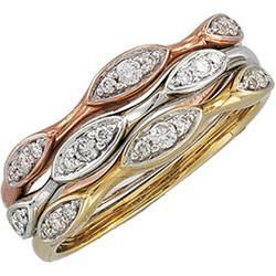 14K Yellow Gold Rhodium Plated Diamond Ringyellow 