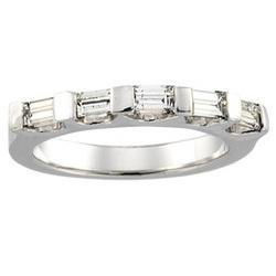 14K White Gold 5 Stone Diamond Bridal Anniversary Band Ringwhite 