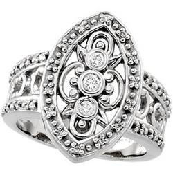 14K White Gold Right Hand Diamond Ringwhite 