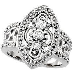 14K White Gold Right Hand Diamond Ringwhite 