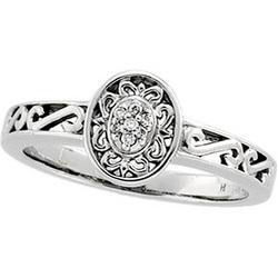 14K White Gold Diamond Filigree Ringwhite 