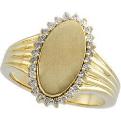 14K Yellow Gold Diamond Signet Ringyellow 