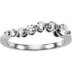 14K White Gold Journey Diamond Ringwhite 