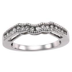 14K White Gold Diamond Bridal Engagement Band Ringwhite 