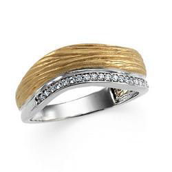18K Two Tone Gold Diamond Bridal Anniversary Band Ringtwo 