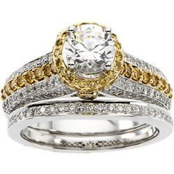 14K Two Tone Gold Diamond Semi Mount Engagement Ringtwo 