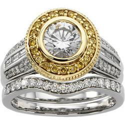 14K White Gold Diamond Bridal Engagement Band Ring (Matching Band Only)white 