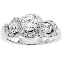 14K White Gold Diamond Semi Mount Engagement Ringwhite 