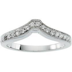 14K White Gold Diamond Bridal Engagement Band Ringwhite 