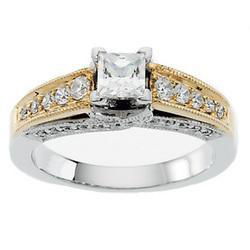14K Two Tone Gold Diamond Semi Mount Engagement Ringtwo 
