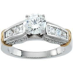 14K Two Tone Gold Diamond Semi Mount Engagement Ringtwo 