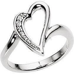 14K White Gold Diamond Heart Ringwhite 