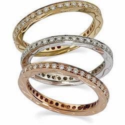 14K Rose Gold Diamond Anniversary Band Ring - Size 7rose 