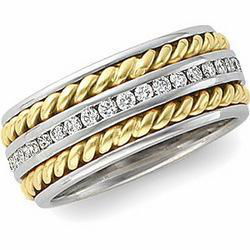 14K Two Tone Gold Diamond Anniversary Band Ringtwo 