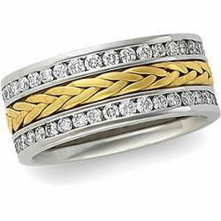 14K Two Tone Gold Diamond Anniversary Band Ringtwo 
