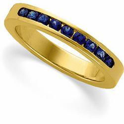 14K Yellow Gold Sapphire Band Ringyellow 
