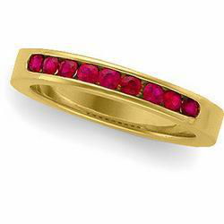 14K Yellow Gold Ruby Band Ringyellow 
