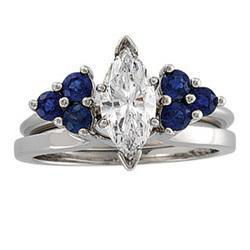 14K White Gold Sapphire Bridal Enhancerwhite 