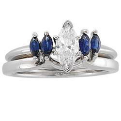 14K White Gold Sapphire Bridal Enhancerwhite 