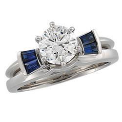 14K White Gold Sapphire Bridal Enhancerwhite 