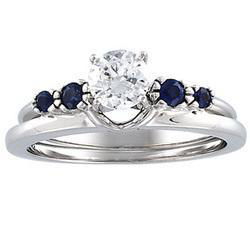 14K White Gold Sapphire Bridal Enhancerwhite 