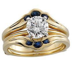 14K Yellow Gold Sapphire Bridal Ring Guardyellow 