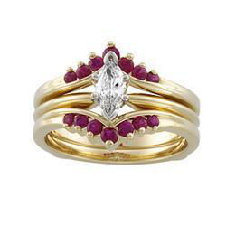 14K Yellow Gold Ruby Bridal Ring Guardyellow 