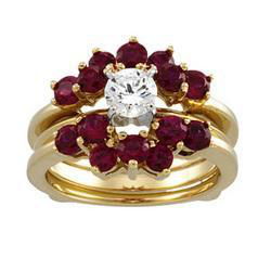 14K Yellow Gold Ruby Bridal Ring Guardyellow 