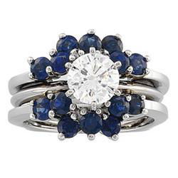 14K White Gold Sapphire Bridal Ring Guardwhite 
