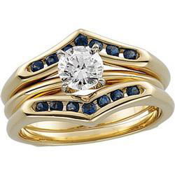 14K Yellow Gold Sapphire Bridal Ring Guardyellow 