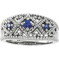 14K White Gold Chatham Created Sapphire Ringwhite 