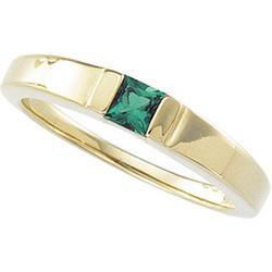 14K Yellow Gold Chatham Created Emerald Ringyellow 