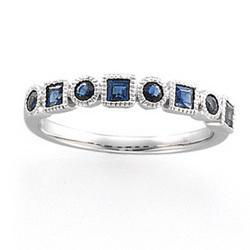 14K White Gold Sapphire Bridal Anniversary Band Ringwhite 