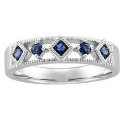 14K White Gold Sapphire Band Ringwhite 