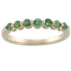 14K Yellow Gold Emerald Anniversary Band Ringyellow 