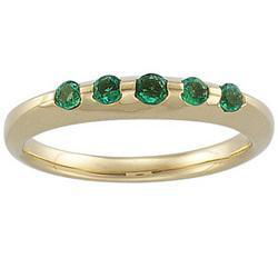 14K Yellow Gold Emerald Anniversary Band Ringyellow 