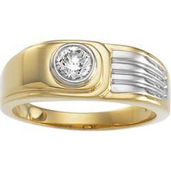 14K Two Tone Gold Men's Diamond Ringtwo 