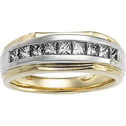 14K Two Tone Gold Men's Diamond Ringtwo 